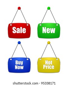 Set of Sale or Discount price tags, sign