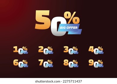 Set of sale discount and shopping design