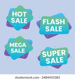 Set of Sale Element badges. Template banner shopping badges, Sale tags and labels. sale, discount, shop, special offer, sale Elements design With Gradient color concept