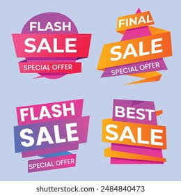 Set of Sale Element badges. Template banner shopping badges, Sale tags and labels. sale, discount, shop, special offer, sale Elements design With Gradient color concept