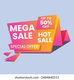 Set of Sale Element badges. Template banner shopping badges, Sale tags and labels. sale, discount, shop, special offer, sale Elements design With Gradient color concept