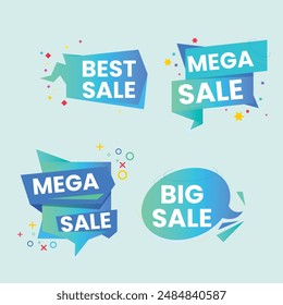 Set of Sale Element badges. Template banner shopping badges, Sale tags and labels. sale, discount, shop, special offer, sale Elements design With Gradient color concept