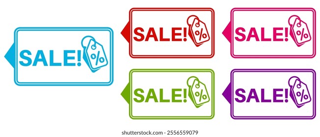set sale icon sign. advertising Special offer price label sign sticker social media label template design vector illustration