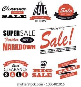 Set of sale icon symbol and design elements.