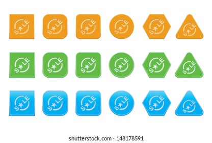 set of sale icons of different shape