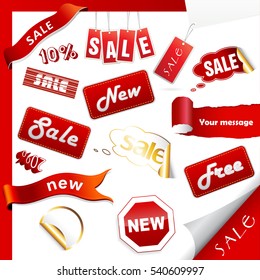 Set of sale icons, labels, stickers.