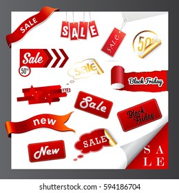 Set of sale icons, labels, stickers.