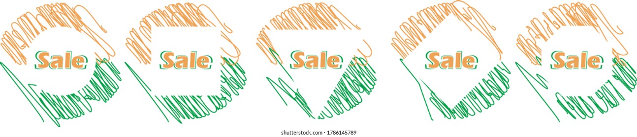 set of sale label isolated on indian tricolor flag.
