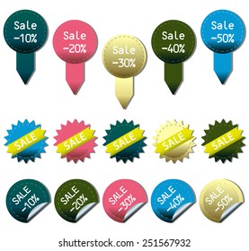 set of sale label with shadow
