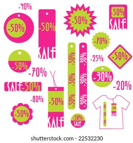 Set of sale labels