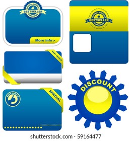 Set of sale labels for sale.