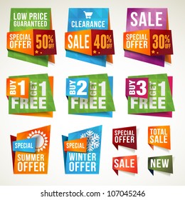 Set of sale labels and banners