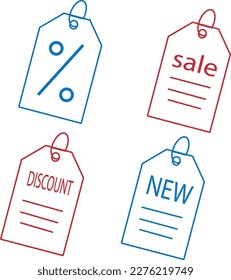 set of sale labels in flat style. Vector