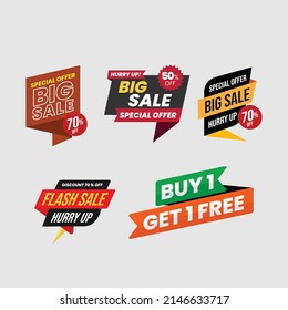 Set of sale labels vector
