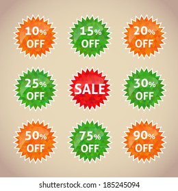 Set of sale lebels