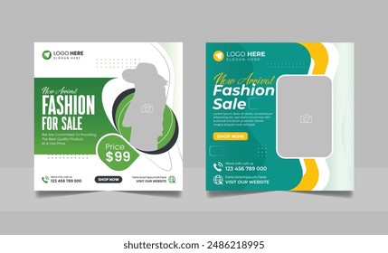 Set of Sale Offer Design Banner Template pack. Social Media Post Fashion Square Flyer Template. Discount Poster Design Bundle Web Banner.
