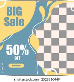 Set of Sale Offer Design Banner Template. Social Media Post Fashion Square Flyer Template.