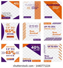 set sale offer social media template eps10 easy edit for promotion your product commercial use and story social media