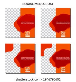 SET SALE OFFERS AND PROMOTION SOCIAL MEDIA POST TEMPLATE BANNER DESIGN.COLORFUL FLAT COLOR BACKGROUND VECTOR. GOOD FOR SOCIAL MEDIA POST, COVER , POSTER 