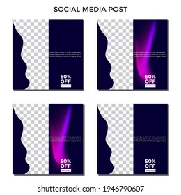 SET SALE OFFERS AND PROMOTION SOCIAL MEDIA POST TEMPLATE BANNER DESIGN.COLORFUL FLAT COLOR BACKGROUND VECTOR. GOOD FOR SOCIAL MEDIA POST, COVER , POSTER 