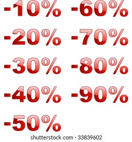 Set of sale percents. Vector set.