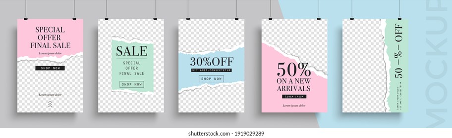 Set Sale poster template. Easy to adapt to brochure, annual report, magazine, poster, card, corporate presentation, portfolio, flyer, banner, website, app