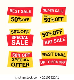 Conjunto de anuncios de promoción de venta diseño vectorial de banner.