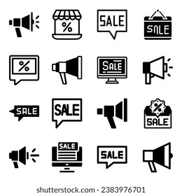 Set of sale and promotion icon. Pictogram vector design.