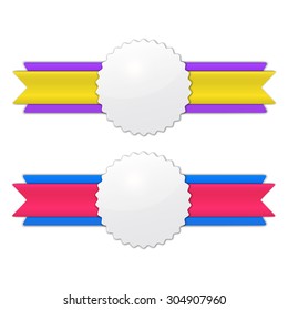 Set of sale ribbon banners. Promotion labels. Vector illustration.