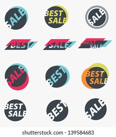Set of sale signs. Vector