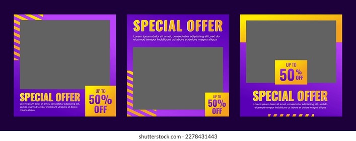 set of sale social media template design