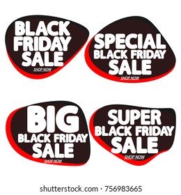 Set Sale speech bubble banners, elements design template, Black Friday Sale, app icons, vector illustration