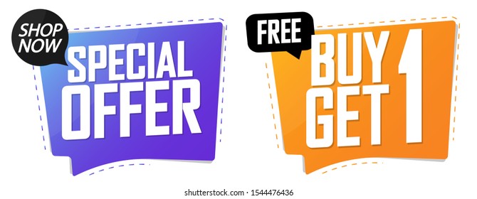 Establecer plantilla de diseño de burbujas de voz de venta, etiquetas de descuento, ofertas especiales, ilustración vectorial