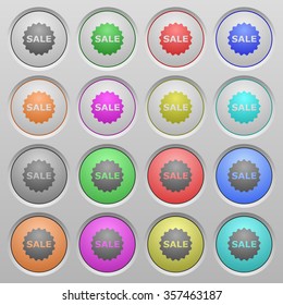 Set of Sale sticker plastic sunk spherical buttons.