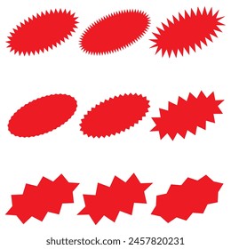 Set of sale sticker, price tag, starburst, quality mark. Sunburst badges. Design elements for sale sticker, price tag, quality mark, shopping labels. Special offer. Price stickers in star shapes