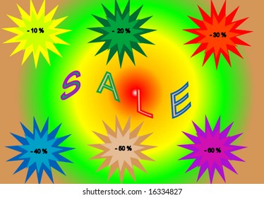 Set of sale stickers