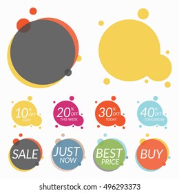 Set of sale stickers, banners. Two templates for your text. Vector illustration for promotions, e-commerce, shopping, applications and other