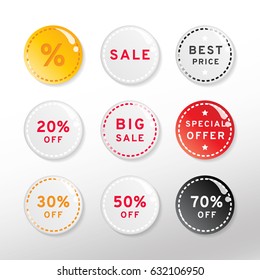 Set of sale stickers, buttons, vector illustration EPS 10
