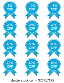 Set of sale stickers, labels on white background. Vector illustration.
