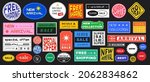 Set of Sale Stickers Retro Design. Cool Trendy Discount labels. Vector Special Offer Badges.