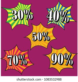 Set of sale stickers. Vector iluustration