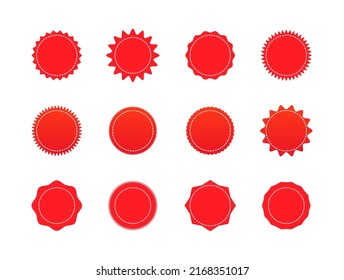 Set of sale sunburst or starburst stickers label badge for promotion. Vector