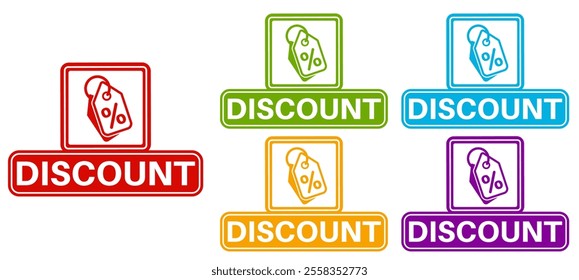 Set Sale tag discount labels icon sign symbol design template Vector illustration
