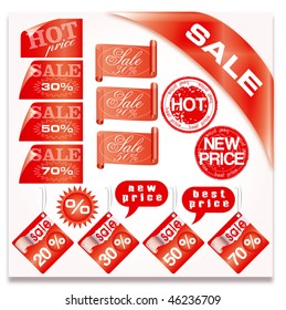 conjunto de etiquetas de venta en vector