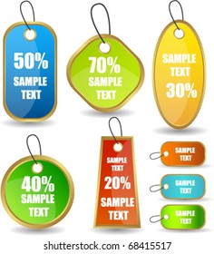 set of sale tags