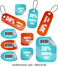 set of sale tags