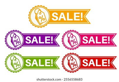 set Sale tags collection icon sign .Discount Sales labels design vector illustration