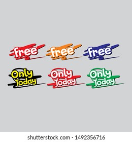 Set Sale Tags Discount Banners Design Stock Vector