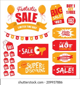 Set of sale tags & sale icon