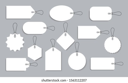 Set of sale tags and labels, template shopping labels. Blank, discount and price tags on paper. Special offer. Vintage. Vector illustration.